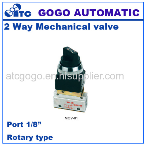 Pneumatic 2 way air Manual Mechanical valve hand control valves 1/8 inch