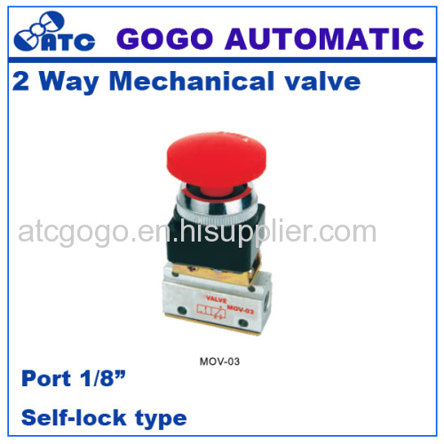 Pneumatic 2 way air Manual Mechanical valve hand control valves 1/8 inch