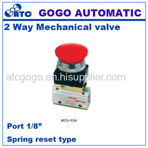 Pneumatic 2 way air Manual Mechanical valve hand control valves 1/8 inch