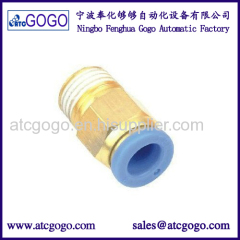 Copper fitting male thread pneumatic connectors for pu hose solenoid valve