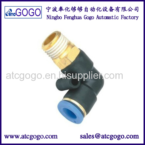 3 way pipe connector pneumatic hose quick fittings male thread