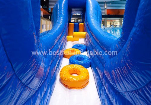 Colorful inflatable floating water park