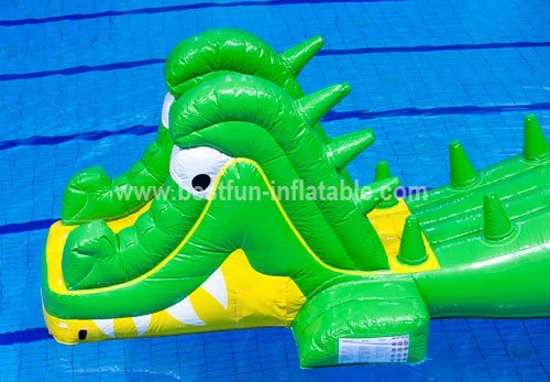 Fun playing inflatable water bridge game