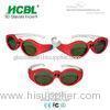 Lovely Red Round Frame USB Recharable Active Shutter 3D Glasses For Children