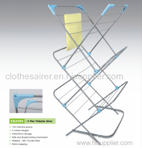 3 tire indoor powder coating steel clothes rack