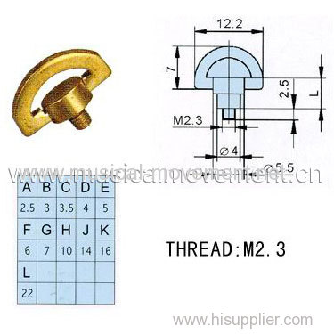 FEMALE WINDING SHAFT MINIATURE 18 NOTE MUSIC BOX MECHANISM