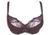 Coffee Soft Full Figured Bras 95E Lace Microfiber Fabric , Classic Dots Printing