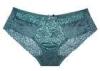 Fashion Lace Low Rise Boyshorts Panties , Jacquard Satin Floral Lace Underwear