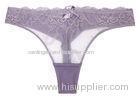 Fashion Lace Semi Sheer Sexy Women Thongs Purple Bikini Seductive