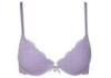 Delicate Lace Gel Padded Push Up Bras , Plunge Sexy Spaghetti Straps Bra Purple