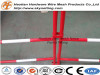 red powder coating crowd control barriers temporary fence pipe fence with reflactive stripes for france market