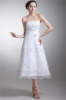 Satin Lace A-Line Strapless Wedding Dresses
