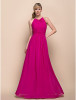 [BlackFridaySale]Bridesmaid Dress Floor Length Chiffon Sheath Column Jewel Dress (929962)