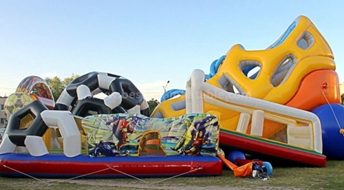 Amusement inflatable dry slide