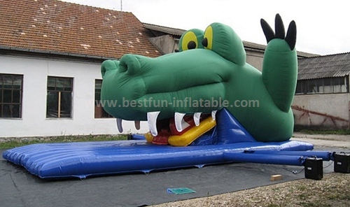 Crocodile inflatable bouncer slide