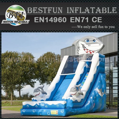 Curve wave inflatable slide