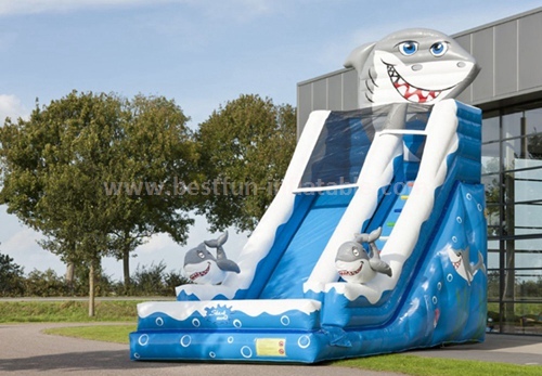 Curve wave inflatable slide