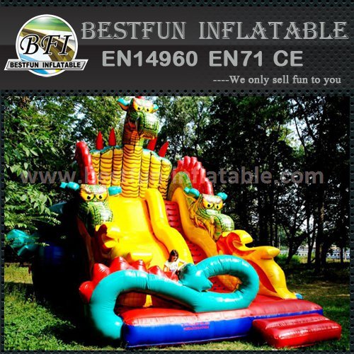 Giant inflatable dragon slide for fun