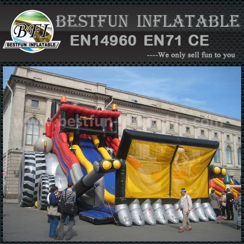 Hippo inflatable bouncer slide combo