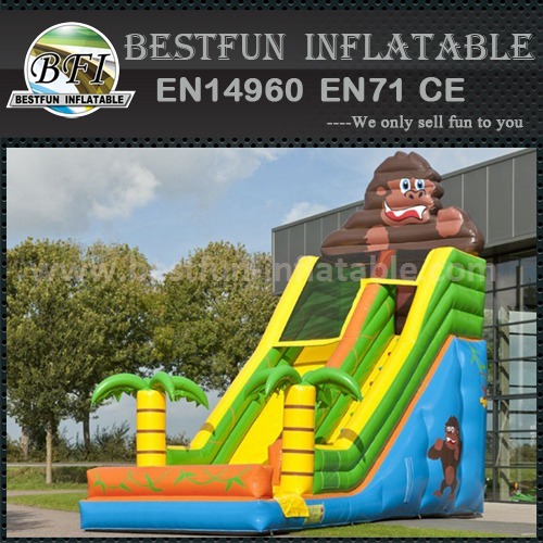 Inflatable combo slide with covering