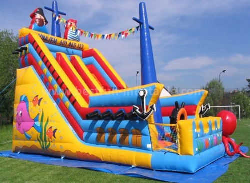 Inflatable commercial grade dry slide