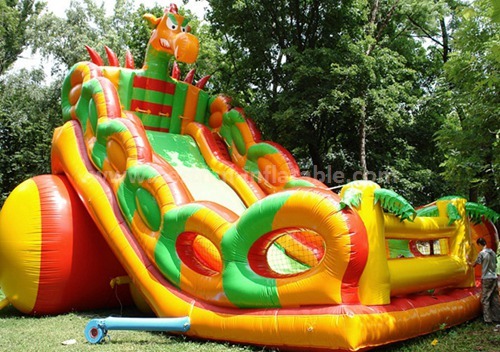 Inflatable dino sun slide