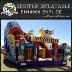 Inflatable dry cartoon cat slide