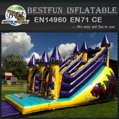 Inflatable dual lanes slide