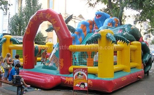 Inflatable forest slide bounce house