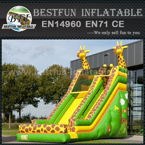 Inflatable jungle forest giraffe slide