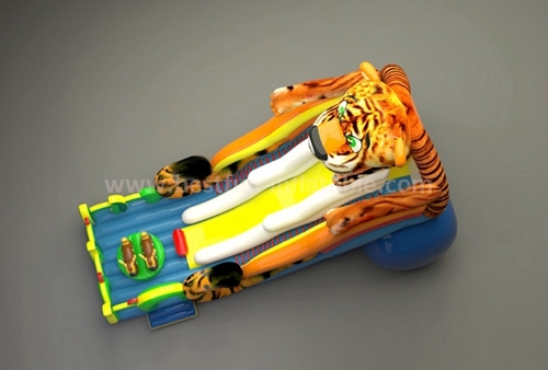 Inflatable tiger shape slide