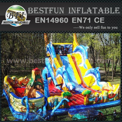 Multi slides inflatable playground