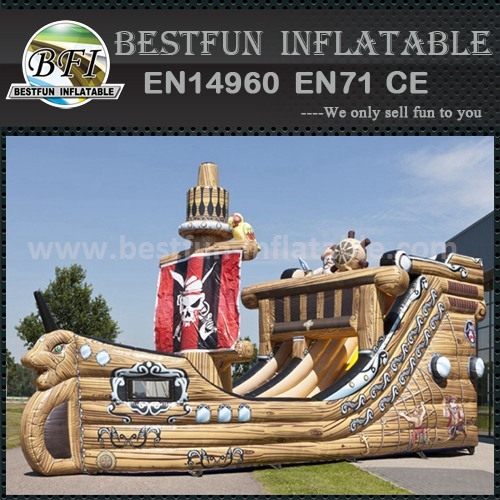 Pirate ship inflatable slide