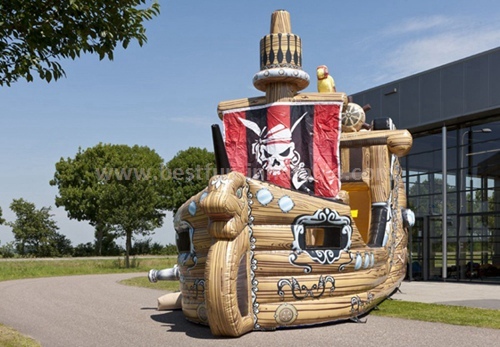 Pirate ship inflatable slide