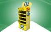 Yellow CMYK Offset Printing POS Cardboard Displays With Five Shelf For Foods
