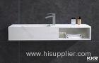 Double Sink Solid Surface Basin Wall Hung Design For Bathroom