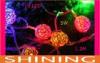 10pcs RGB Cotton Ball Lantern Lamps , Battery Operated LED String Lights