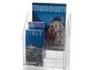 Literature Floor Acrylic Display Stands For Bookshop / Library Clear Color