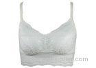 White Ladies Flexible Sweetie Lace Bralettes Soft Pullover Wireless Cup Bra