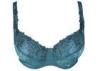 Teal Fantastic Full Figured Bras Embroidered Lace Jacquard Satin Elegance Fabric