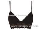 Pretty Black Lace Padded Wirefree Bras in Nylon / Spandex / Cotton