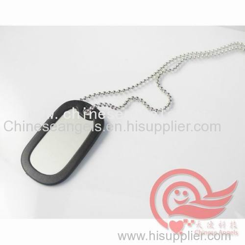 make fashion and popular blank aluminum dog tag with silicon cover metal dog tag with ball chain