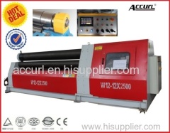 25mm thick Hydraulic CNC 4-roller steel plate bending machine