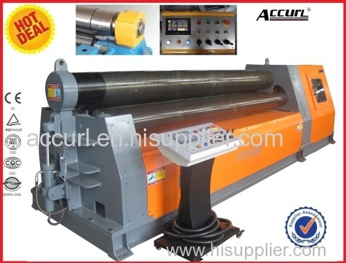 W12 Series 50mm and 3000mm Pre-bending Hydraulic CNC 4 roller rolling machine25