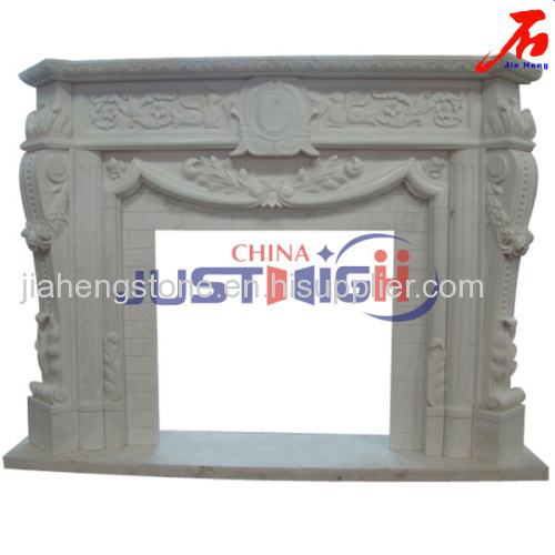 Hot Sale European Style White Marble Fireplace