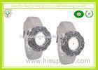Durable White Silicone Strap Quartz Women Watches / Girls Wristwatch