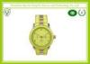 Durable Yellow Silicone Strap Watches For Girls With Stainless Steel Buckle