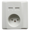 North European 16A electrical wall socket with USB charger