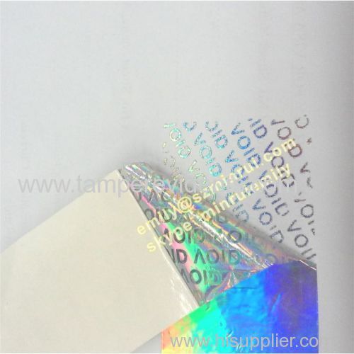 Custom open void security hologram void stickers Hologram void adhesive sticker label papers