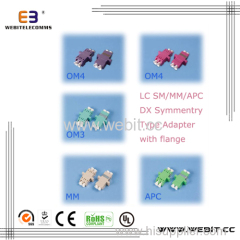 LC DX symmetry adapter with flange